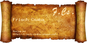 Frisch Csaba névjegykártya