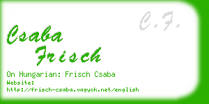 csaba frisch business card